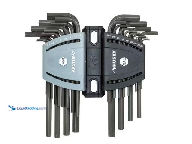 Lot 49-1575778 - Husky Long Arm Hex Set, SAE/MM (26-Piece), Model # HLAHKSM26PC-06, Slightly used  Ref#AHDSB0205