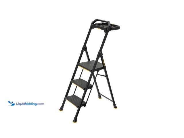 Lot 49-5416409 - Gorilla Ladders 3-Step Pro-Grade Steel Step Stool Project Ladder, 300 lbs. Load Capacity Type IA Dut...