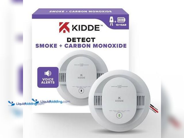 Lot 49-5575048 - Kidde 10-Year Battery and Hardwired Smoke and Carbon Monoxide Detector, Interconnectable, LED Lights...