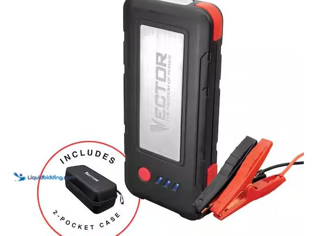 Lot 49-3637843 - VECTOR 1600 Peak Amp Automotive Lithium Jump Starter, Portable Power-USB-A(15W), USB-C(30W), Power I...