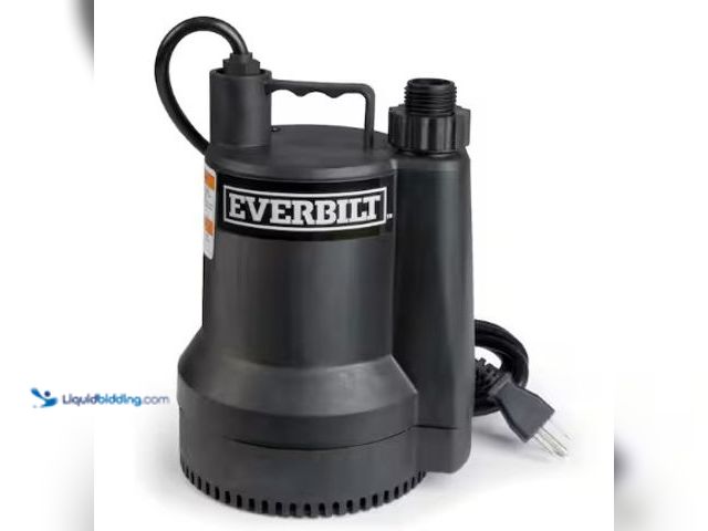 Lot 49-3631091 - Everbilt 1/6 HP Plastic Submersible Utility Pump, Model # SUP54-HD, Slightly used, Powers on.   Ref#...