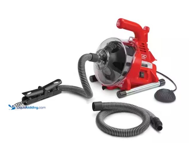 Lot 49-1557386 - RIDGID PowerClear 120-Volt Drain Cleaning Snake Auger Machine for Heavy Duty Pipe Cleaning for Tubs,...