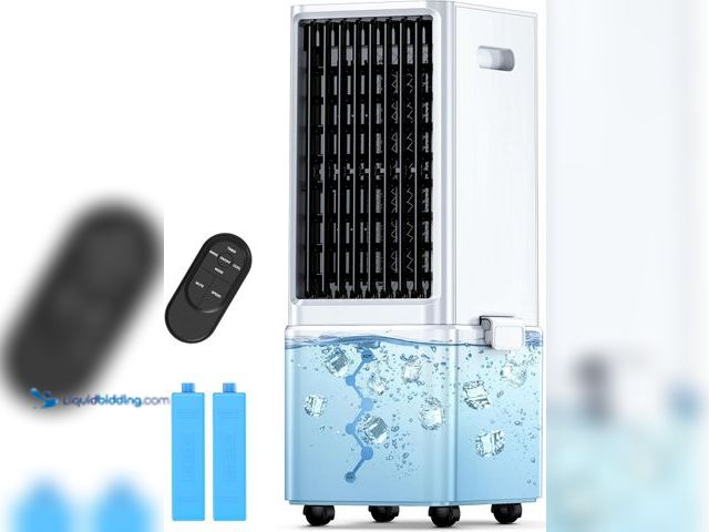Lot 49-5453684 - Evaporative Air Cooler w/ 4 Modes & 3 Speeds, Waterless Alert, 2.4-Gal Tank for 20H Cooling, 12H Tim...