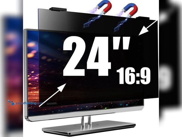 Lot 49-3513438 - Magnetic Computer Privacy Screen Filter 24 Inch for Frameless Monitor Thin Bezel 16:9 Widescreen, Ha...