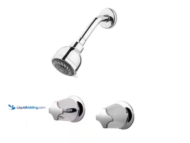Lot 49-3611881 - Pfister Double Handle 3-Spray Tub and Shower Faucet 1.8 GPM with Adjustable Stream in. Polished Chro...