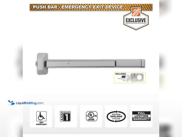 Lot 49-5452471 - Universal Hardware
Commercial Rim/Panic Exit Device with 6-Pin SC4 Cylinder and Pull Trim - ANSI Gr...