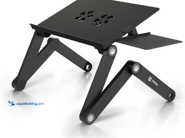 Lot 49-3513425 - PWR+ Laptop Table Stand Adjustable Riser: Portable with Mouse Pad Fully Ergonomic Mount Ultrabook Ma...