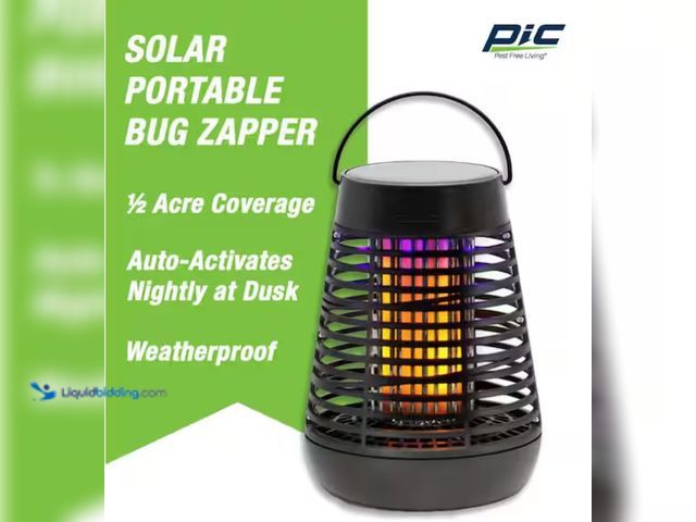 Lot 49-1631365 - PIC Portable Solar Insect Killer Torch with LED Flame Effect, Model # FLPT, Unused, Unable to test. ...