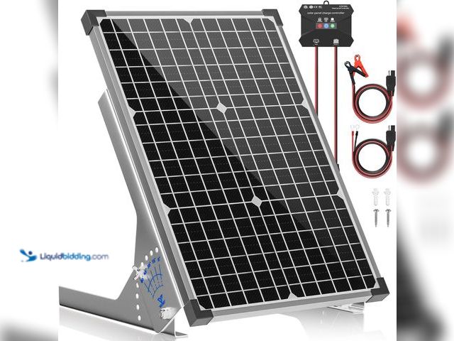 Lot 49-5406920 - 30W Solar Panel Kit, 12v Solar Battery Trickle Charger Maintainer + 10A MPPT Charge Controller + Adj...