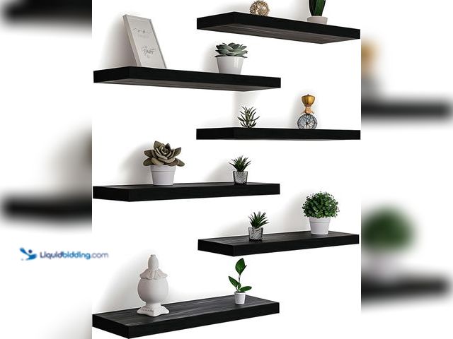 Lot 49-5437912 - Wood Floating Shelves for Wall, Wooden Wall Shelves for Bedroom, Wall Mounted Shelves for Living Roo...