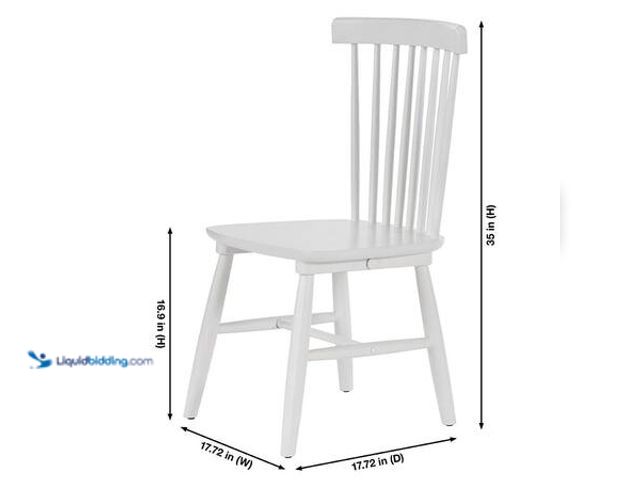 Lot 49-3563434 - tyleWell White Wood Windsor Dining Chair (Set of 2) Model # C-08-2 Unused