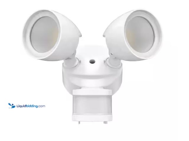 Lot 49-1567687 - Commercial Electric 240-Degree White Motion Activated Integrated LED Outdoor Twin Head Security Floo...