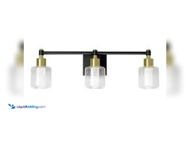 Lot 49-5485566 - Artika Champagne Globe 26 in. 3 Light Black & Gold Modern Integrated LED 5 CCT Vanity Light Bar for ...