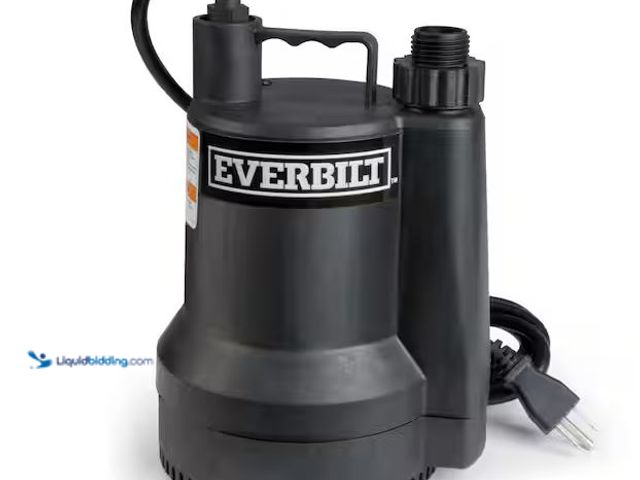 Lot 49-5573066 - Everbilt
1/6 HP Plastic Submersible Utility Pump, Used