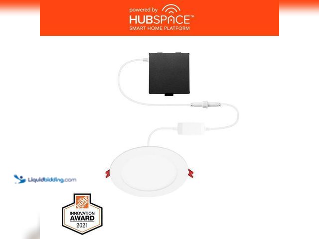 Lot 49-5409110 - Commercial Electric
4 in. LED Round Smart RBG+ Tuneable White Canless Recessed Light for Kitchen Ba...
