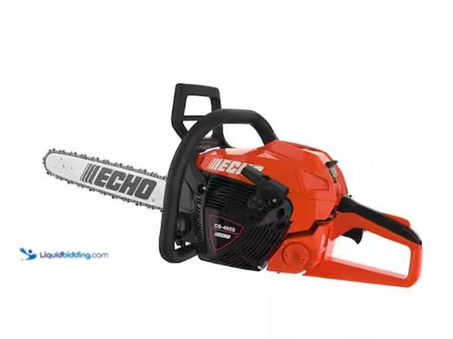 Lot 49-5545518 - ECHO
20 in. 50.1 cc 2-Stroke Gas Rear Handle Chainsaw, Used with compression and blade guard
