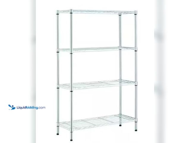 Lot 49-3631144 - HDX 4-Tier Steel Wire Shelving Unit in Chrome (36 in. W x 54 in. H x 14 in. D), Model # 31436PS-1, U...