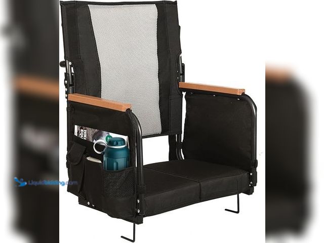 Lot 49-5433931 - Extra Wide Stadium Seats with Back Support, Comfy Bleacher Chairs with Back Cushion, Cup Holders, an...