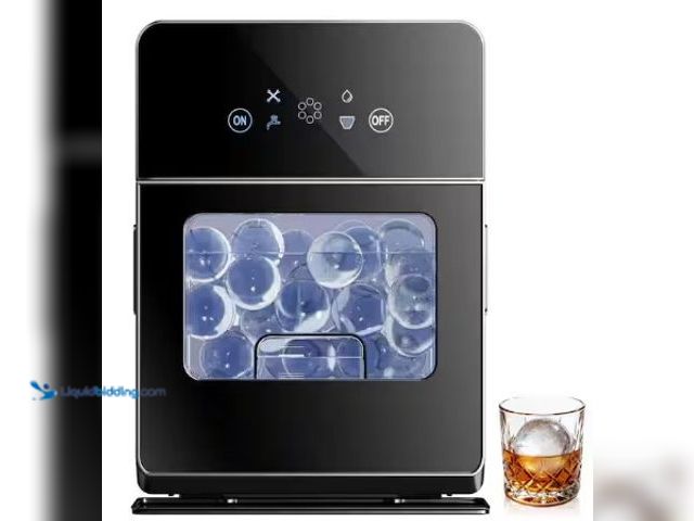 Lot 49-3618552 - Vibekio 12.6 in. 22 lb. Whiskey Ball Ice Countertop Portable Ice Maker in Black with Auto-Cleaning, ...