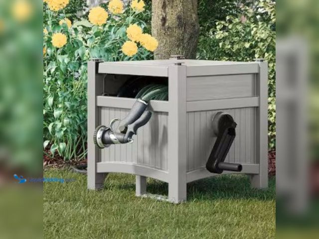 Lot 49-2022304 - Suncast 100 ft. Hose Hideaway Dove Gray, Model # PHH100DY, Slightly used, Scuffs & scratches.  Ref#A...