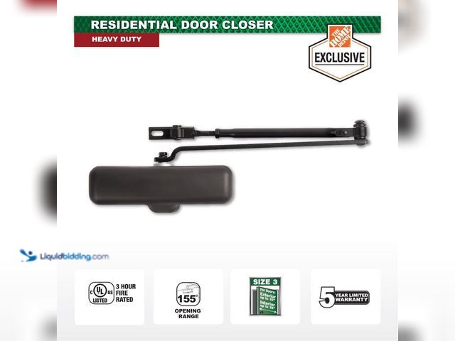 Lot 49-5413941 - Universal Hardware
Heavy-Duty Matte Black Residential Door Closer UNUSED