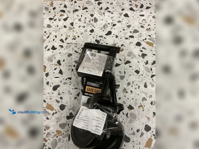 Lot 49-5476606 - QTY 2 - Everbilt 4 in. Black Hard Rubber and Black Steel Swivel Gate Caster with Adjustable Spring B...