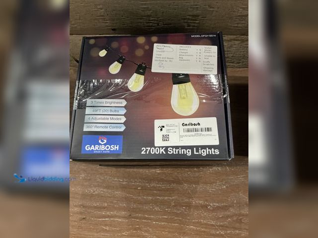 Lot 49-3529044 - GARIBOSH 2700K String Lights (49ft-20 Bulbs) (2packs) New