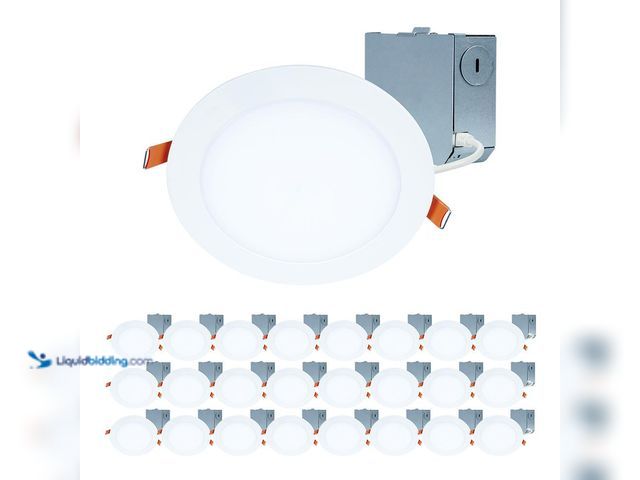 Lot 49-5453525 - HALO HLBE 6 in. Ultra-Slim Downlight 3000K Fixed CCT New Construction/ Remodel Integrated LED Recess...