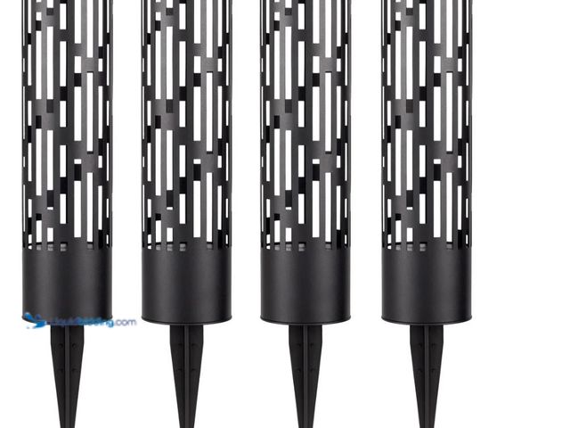 Lot 49-1623408 - Test rite Rotating Solar Bollard Lights, 3-pack, Model # ELJ9170G, Slightly used, Scuffs/Scratches, ...
