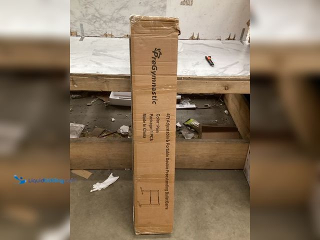 Lot 49-3536496 - PreGymnastics 4Ft Pink Adjustable & Portable  Double Freestanding Ballet Barre. Unused