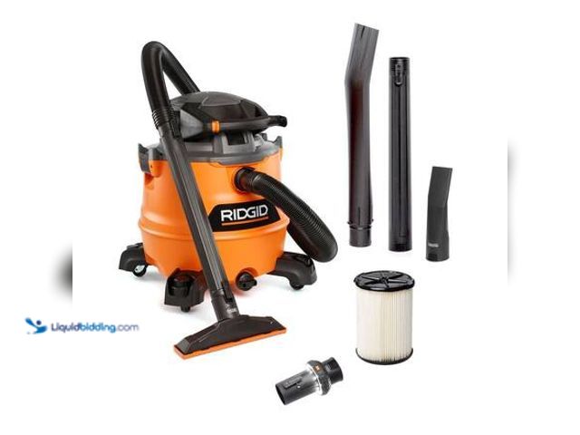Lot 49-5546327 - RIDGID 16 Gal. 6.5 Peak HP NXT Shop Vacuum HD1600 Wet Dry Vac with Detachable Blower, Filter, Access...