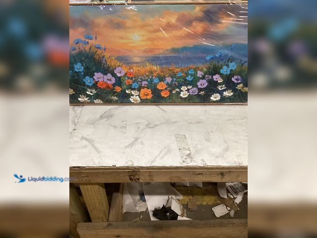 Lot 49-5551945 - Art Deco Canvas Painting 10x20 Flower Painting, Factory Sealed