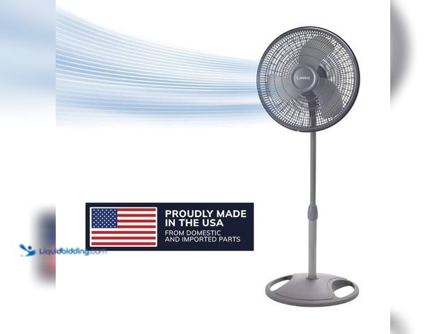 Lot 49-5412591 - Lasko 16 in. 3 Speed Oscillating Pedestal Fan with Adjustable Height, Easy Assembly, and Quiet Cooli...