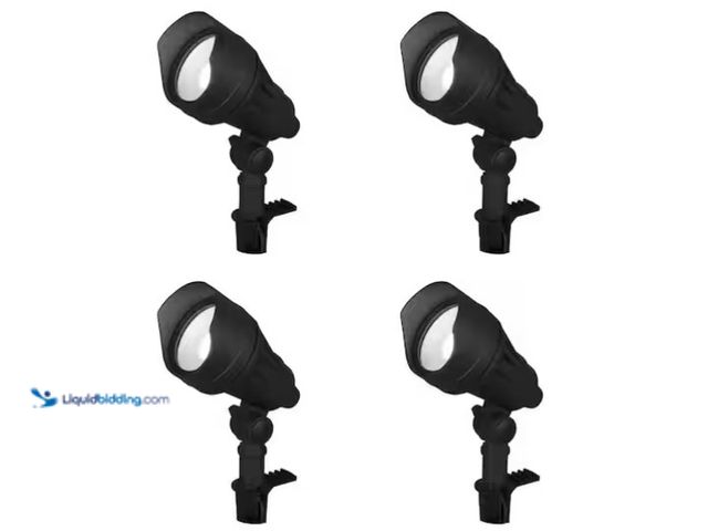 Lot 49-1566825 - Hampton Bay 390 Lumen Low Voltage Millennium Black Adjustable Color Integrated LED Outdoor Landscape...