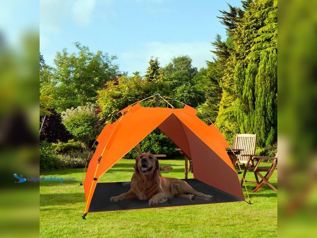 Lot 49-5414274 - Dog Canopy Shade Shelter Tent for Small Medium Elevated Raised Outdoor Dog Bed Cots, Outside Dog Hou...