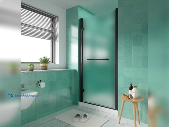 Lot 49-5483908 - 34–36 in. W x 72 in. H i-Homare Frameless Pivot Shower Door, Frosted SGCC-Certified Tempered Glass, ...