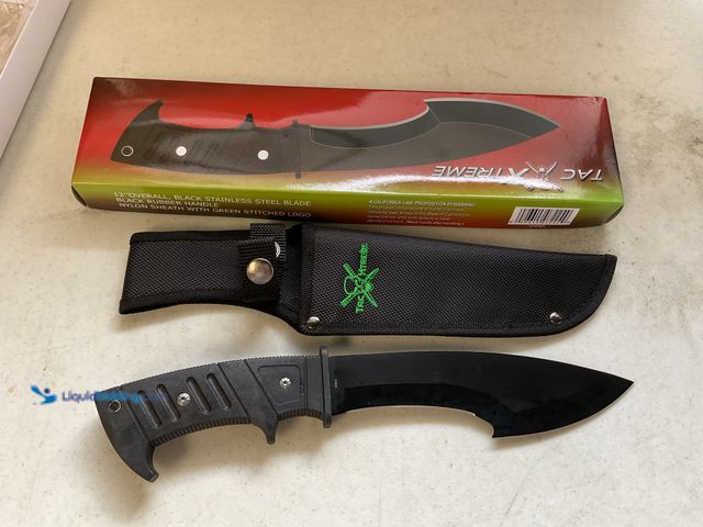 Lot 49-1830630 - COLLECTIBLE TAC XTREME 12 INCH OVERALL STAINLESS STEEL BLADE RUBBER HANDLE NYLON SHEATH IN ORIGINAL ...