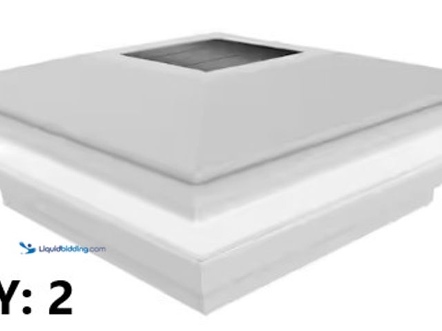 Lot 49-3631307 - Lot Of (2) Veranda 5 in. x 5 in. Vinyl Solar-Powered Contemporary Beveled Post Cap Model: 73013118, ...
