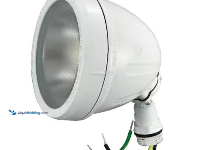 Lot 49-1625666 - Lot of (2) Commercial Electric 14-Watt Hardwired White LED Landscape Flood Light Metal Spot Light, 1...
