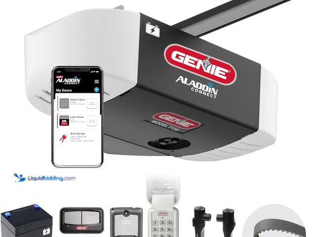 Lot 49-5554418 - Genie StealthDrive Connect Smart Belt Drive Garage Door Opener, 7155-TKV | 1 1/4 HPc, Aladdin Connec...