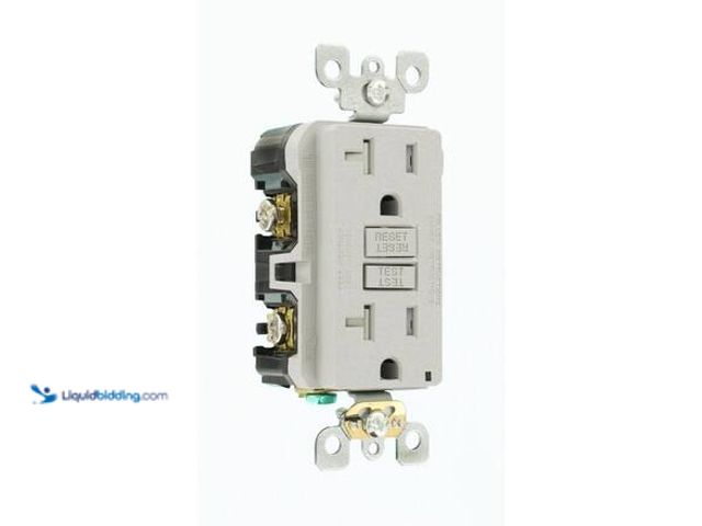 Lot 49-5581676 - QTY 2 - Leviton 20 Amp SmartlockPro Tamper Resistant GFCI Outlet, Gray GFTR2-GY Model # 103-GFTR2-0G...