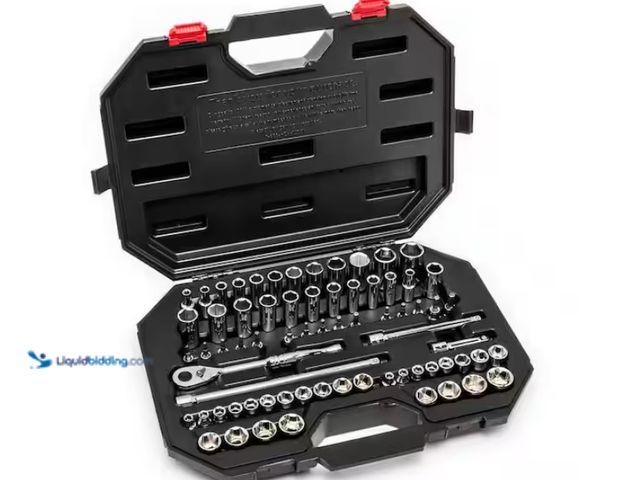 Lot 49-1547196 - Husky 3/8 in. Drive Mechanics Tool Set (70-Piece) Model # H70MTS3D, Used, Wrench is Broken.  Ref#SB-...