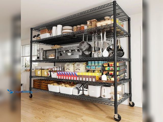 Lot 49-5405738 - REIBII 55.5"W Wire Shelving Unit With Wheels, 3000Lbs Metal Garage Shelves Adjustable, Wire Shelving...