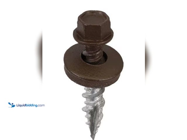 Lot 49-1516643 - (2) Acorn Hardware #9 x 1 in. 1/4 in. Hex Head Metal to Wood Screws in Burnished Slate (Bag of 250),...