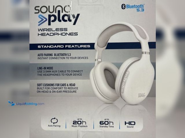 Lot 49-5545717 - Tzumi Headphones Soundplay Wireless Over Ear Headphones Bluetooth New In Box, Factory Sealed