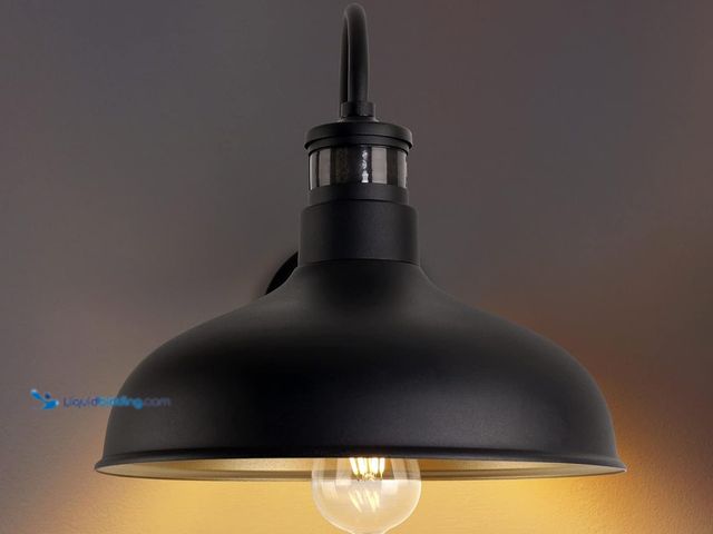 Lot 49-5425856 - 12in Exterior Barn Light Motion Sensor Black Outdoor Gooseneck Lighting Wall Mount Dusk to Dawn Farm...