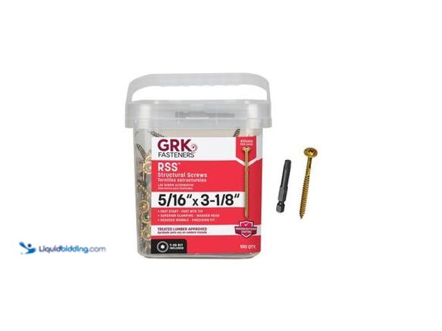 Lot 49-5575063 - GRK Fasteners 5/16 in. x 3-1/8 in. Star Drive Low Profile Washer Head Structural Wood Screw Model # ...