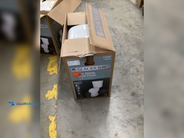Lot 49-5475465 - Glacier Bay 12 inch Rough In Two-Piece 1.1 GPF/1.6 GPF Dual Flush Elongated Toilet in White Seat Inc...