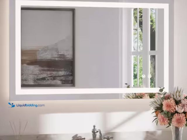 Lot 49-2000948 - Keon Jinn 40 in. W x 24 in. H Rectangular Frameless LED Lighted Bathroom Vanity Mirror with Light wi...