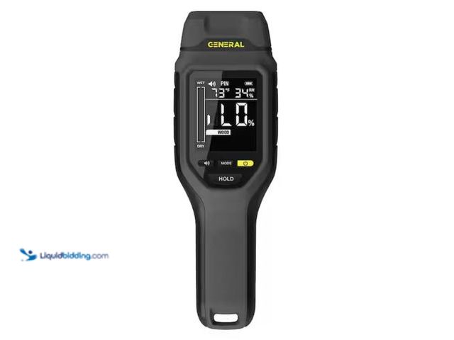 Lot 49-2005756 - General Tools Pin Moisture Meter with Backlit Display for Wood, Drywall, and Building Materials, Mod...